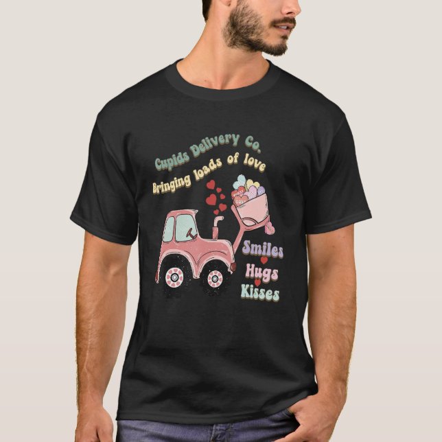 Cupid's Delivery Co Groovy Truck Valentines Loads  T-Shirt (Front)