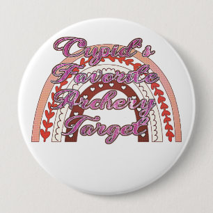 Cupid's Favorite Archery Target - Valentine's Day 10 Cm Round Badge