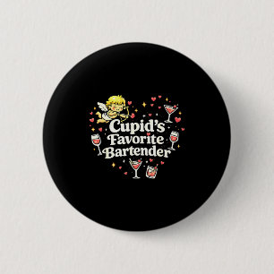 Cupid's favorite bartender funny valentine drink 6 cm round badge