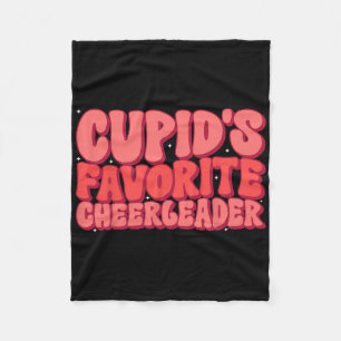 Cupids Favorite Cheerleader Valentine Day Love Che Fleece Blanket