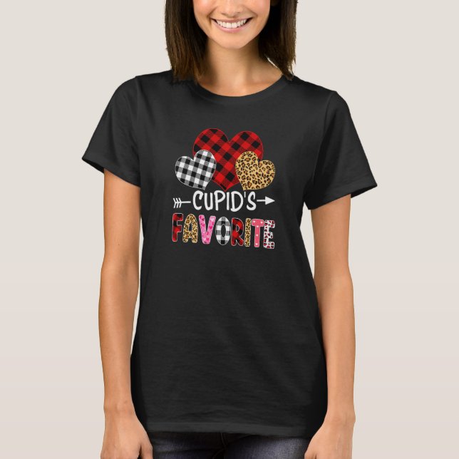 Cupid's Favorite Funny Valentines Day Hearts Buffa T-Shirt (Front)