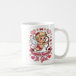 Cupids Favorite Girl Valentine Pink Heart Aestheti Coffee Mug