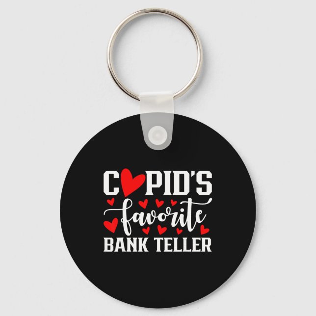 Cupid's Favorite Nk Teller Cute Heart Valentine's  Key Ring (Front)