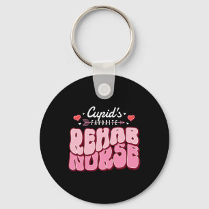 Cupid's Favorite Rehab Nurse Valentine's Day Heart Key Ring