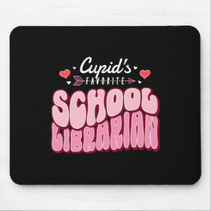 Cupid's Favorite School Librarian Valentine's Day Mouse Mat