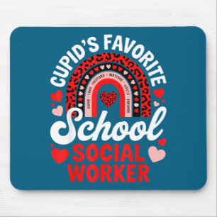 Cupid's favorite school social worker valentine's mouse mat