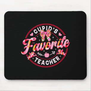 Cupids Favorite Teacher Cute Valentines Day Coquet Mouse Mat