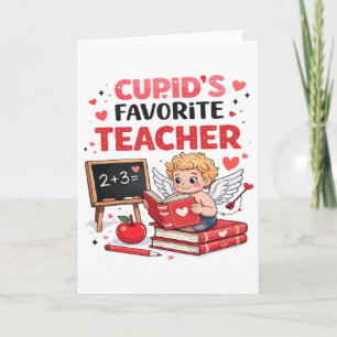 Cupid's Favorite Teacher Valentine Reading Book Gi Card