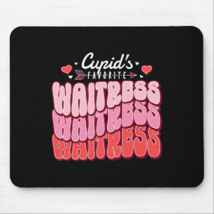 Cupid's Favorite Waitress Valentine's Day Hearts Mouse Mat