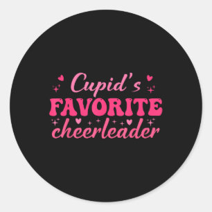 Cupids Favourite Cheerleader Valentine Day Love Ch Classic Round Sticker