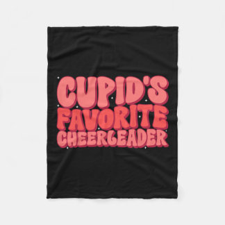 Cupids Favourite Cheerleader Valentine Day Love Ch Fleece Blanket