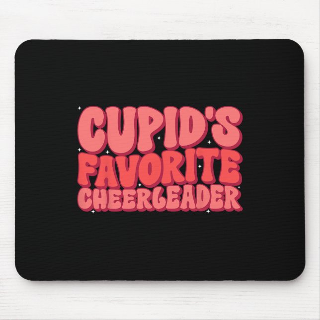 Cupids Favourite Cheerleader Valentine Day Love Ch Mouse Mat (Front)