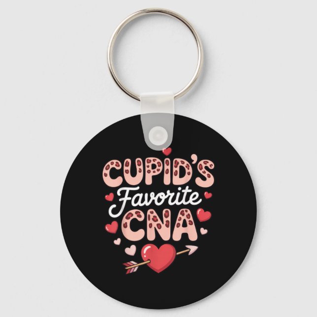 Cupids Favourite Cna Funny Nurse Valentines Day Key Ring (Front)