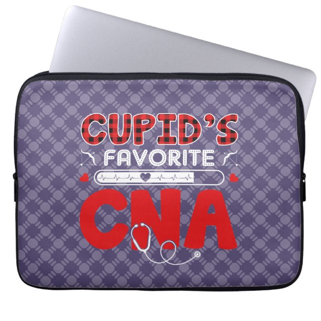 Cupid's Favourite CNA: Nursing Heroes Appreciation Laptop Sleeve (Front)