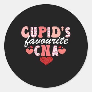 Cupid's Favourite Cna Valentine Certified Nursing  Classic Round Sticker