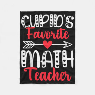 Cupids Favourite Math Teacher Mathematics Valentin Fleece Blanket