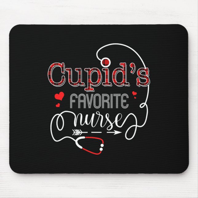 Cupid's Favourite Nurse Valentine Day Nursing Medi Mouse Mat (Front)