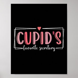 Cupids Favourite School Secretary Retro Valentines Poster
