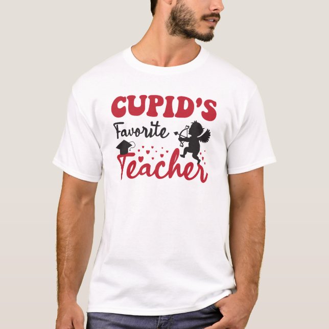 Cupid's Favourite Teacher, Valentine's Day teacher T-Shirt (Front)