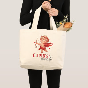 Cupid's Favourite Valentine Day Large Tote Bag