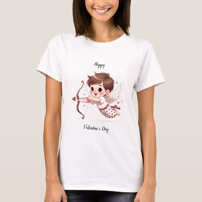 Cupid's Happy  Valentine's Day T-Shirt (Front)