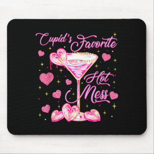 Cupids Hot Mess Coquette Valentines Martini Valent Mouse Mat
