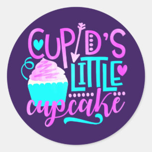 Cupid's little Cupcake Valentine's Birthday Party Classic Round Sticker
