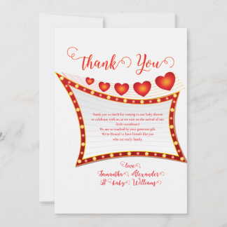 Cupid's Little Secret Valentine Baby Shower Thank You Card