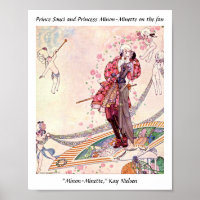 Cupids, Princess and Prince on a magical fan