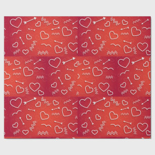 Cupid's Quiver: Abstract Geometric Love Pattern Wrapping Paper