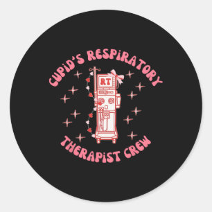 Cupid's Respiratory Therapist Crew Valentine Day L Classic Round Sticker
