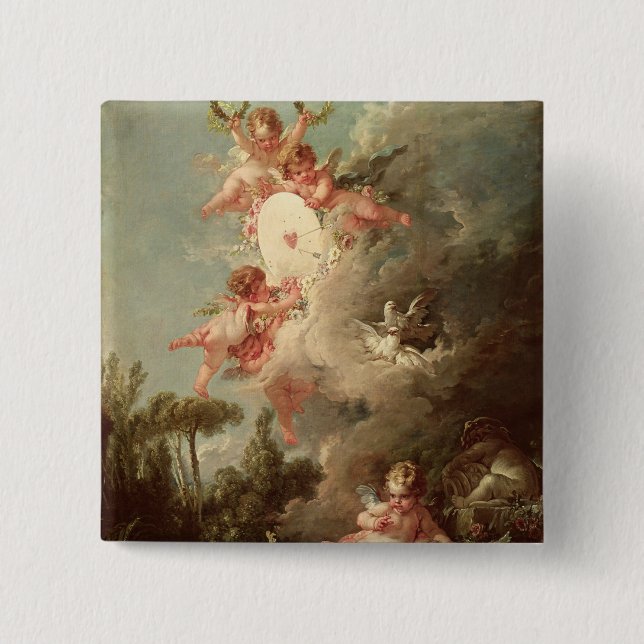 Cupid's Target, from 'Les Amours des Dieux' 15 Cm Square Badge (Front)