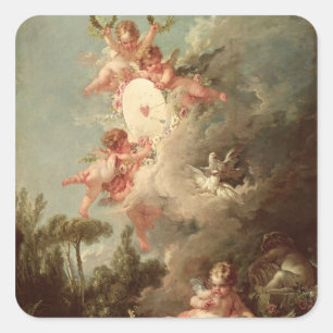 Cupid's Target, from 'Les Amours des Dieux' Square Sticker