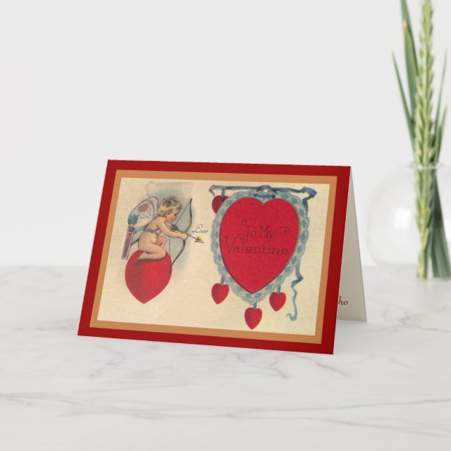 Cupids Valentine Message Greeting Card (Front)