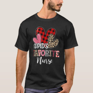 Cupidu2019s Favorite Nurse Cute Hearts Valentines  T-Shirt
