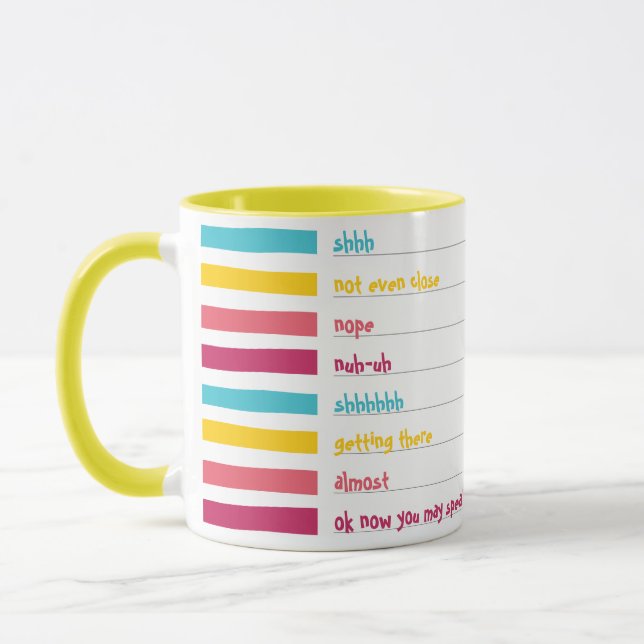 Cuppa Fun Colourful Striped Candy Shushes!  Mug (Left)