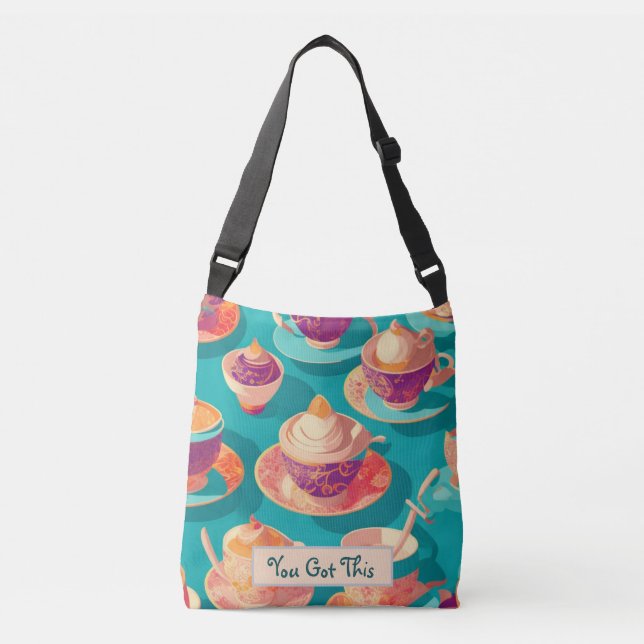 Cups and Saucer Student  Crossbody Bag (Front)