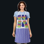 Cups And Stripes Novelty Geo Chef Apron<br><div class="desc">Retro classic pattern Size: All-Over Print Apron, Medium 26"x30" Whether you are cooking at home, hosting a summer BBQ, or creating arts & crafts- do so in style with our fully customizable aprons! Made of a top quality polyester, our fully sublimation designs will definitely make a great impression on your...</div>