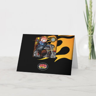 CUPY black motorcycle Holiday Card