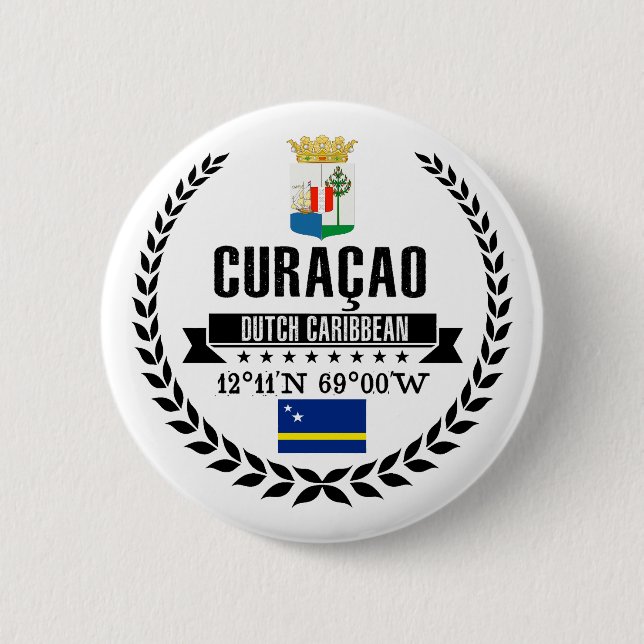 Curaçao 6 Cm Round Badge (Front)