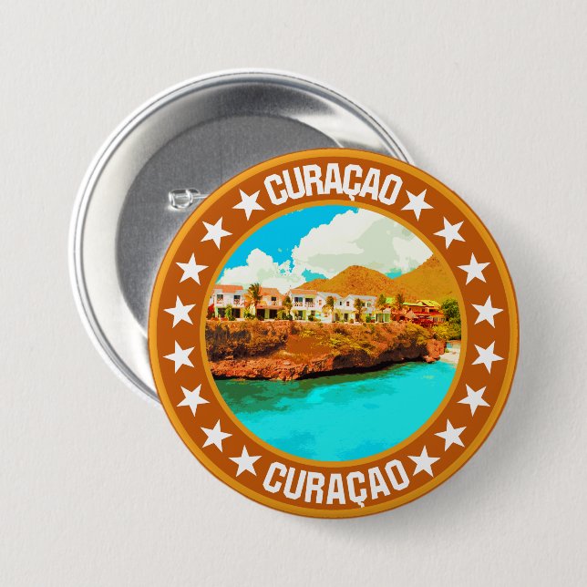Curaçao                                            7.5 cm round badge (Front & Back)