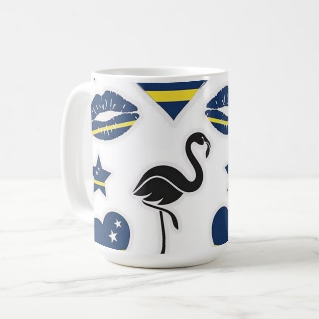 Curaçao Blue Wave Design Coffee Mug (Front Left)