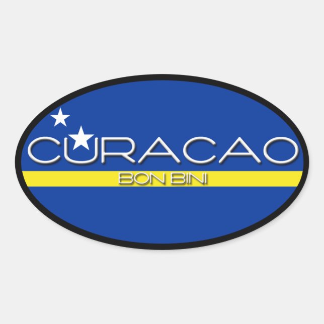 Curacao - Bon Bini Oval Sticker (Front)