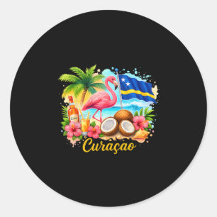 Curacao Caribbean Islands Travel Girls Trip Vacati Classic Round Sticker