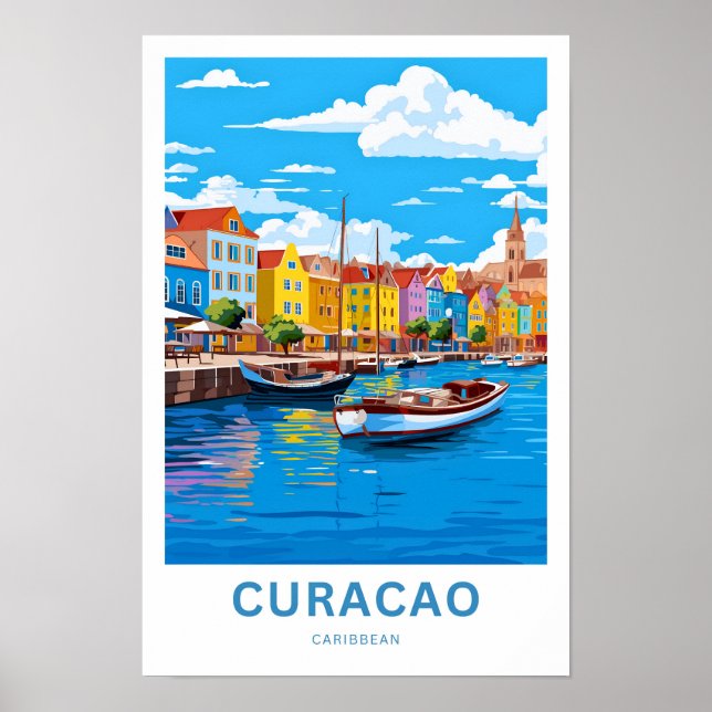Curacao Caribbean Travel Print (Front)