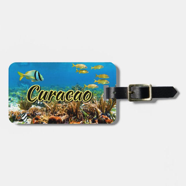 Curacao coral reef luggage tag (Front Horizontal)