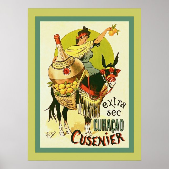 Curaçao Cusenier ~ Vintage Advertising Poster (Front)