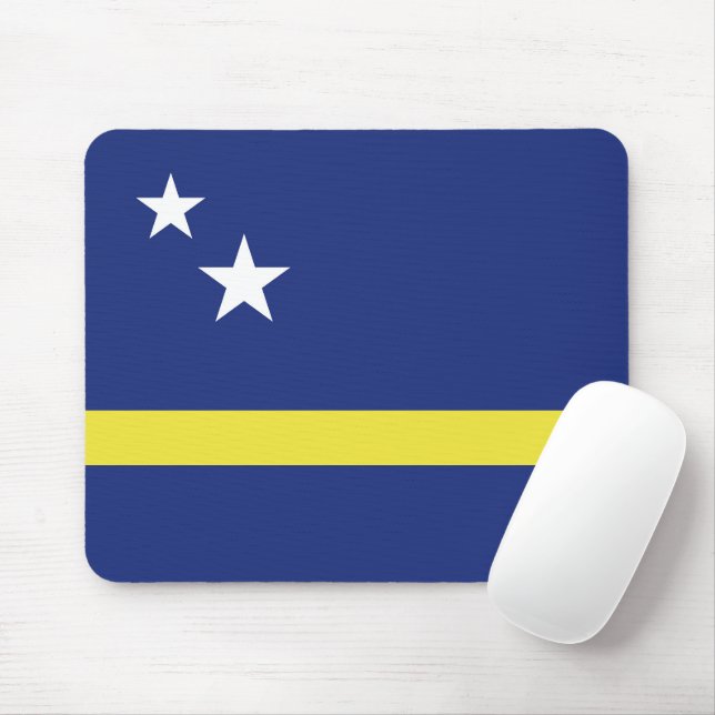 Curaçao flag mouse mat (With Mouse)