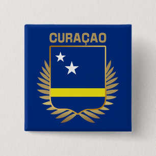 Curacao Flag Shield 15 Cm Square Badge