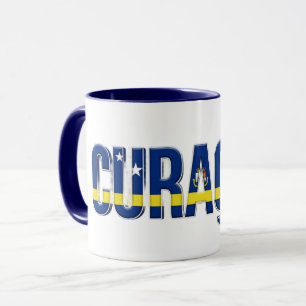 Curaçao Flag Text Caribbean Pride Design Mug
